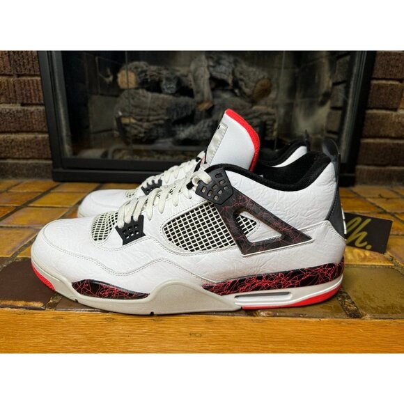 Mens 18 Air Jordan 4 Retro Pale Citron Flight Nostalgia Basketball Shoes - Picture 5 of 9